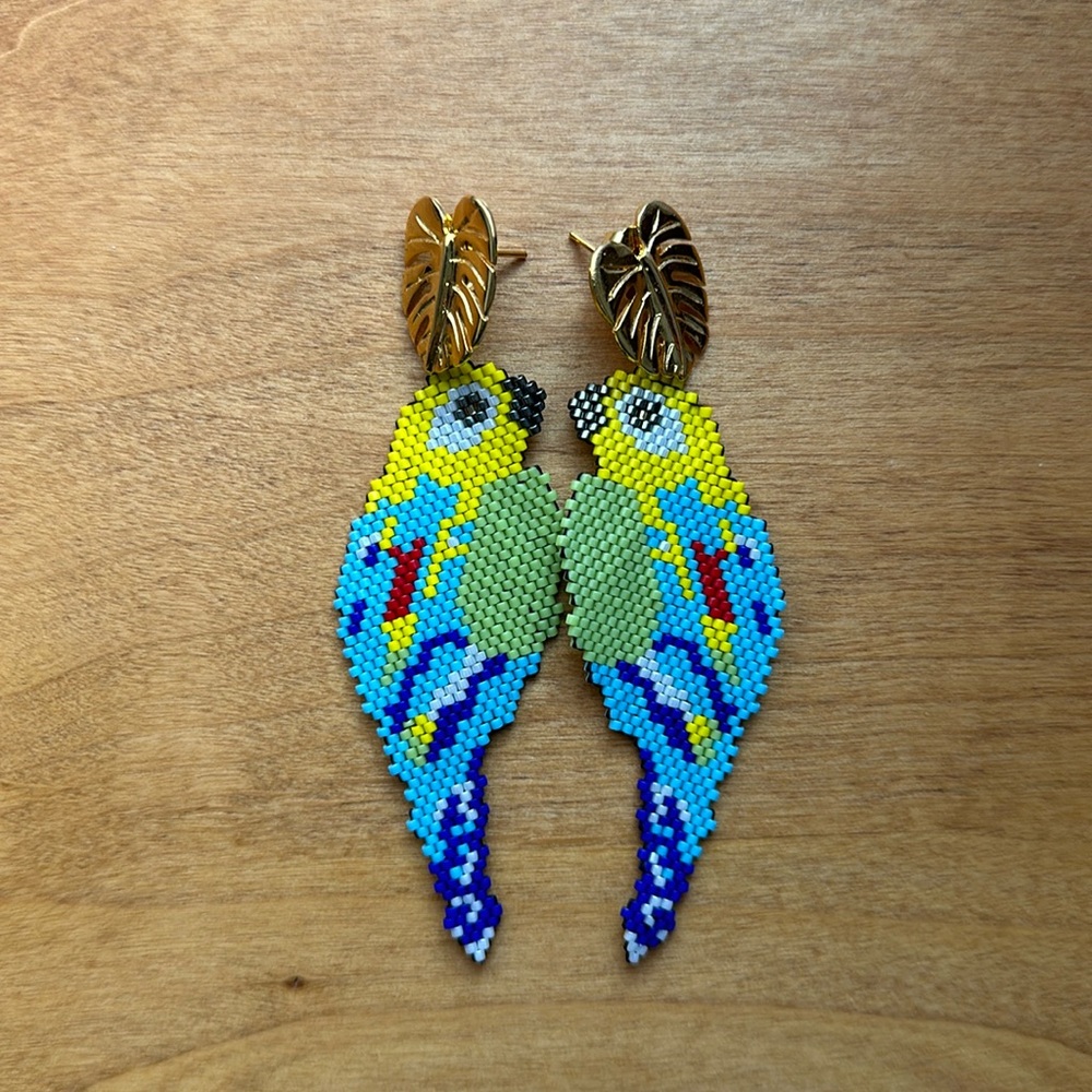 Tropical Beaded Parrot Earrings